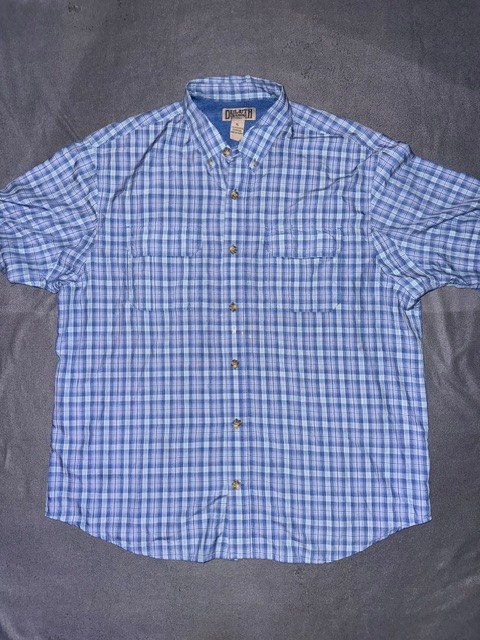 Duluth Trading Co Shirt Mens XL Plaid Short Sleeve Button Up Casual Performance
