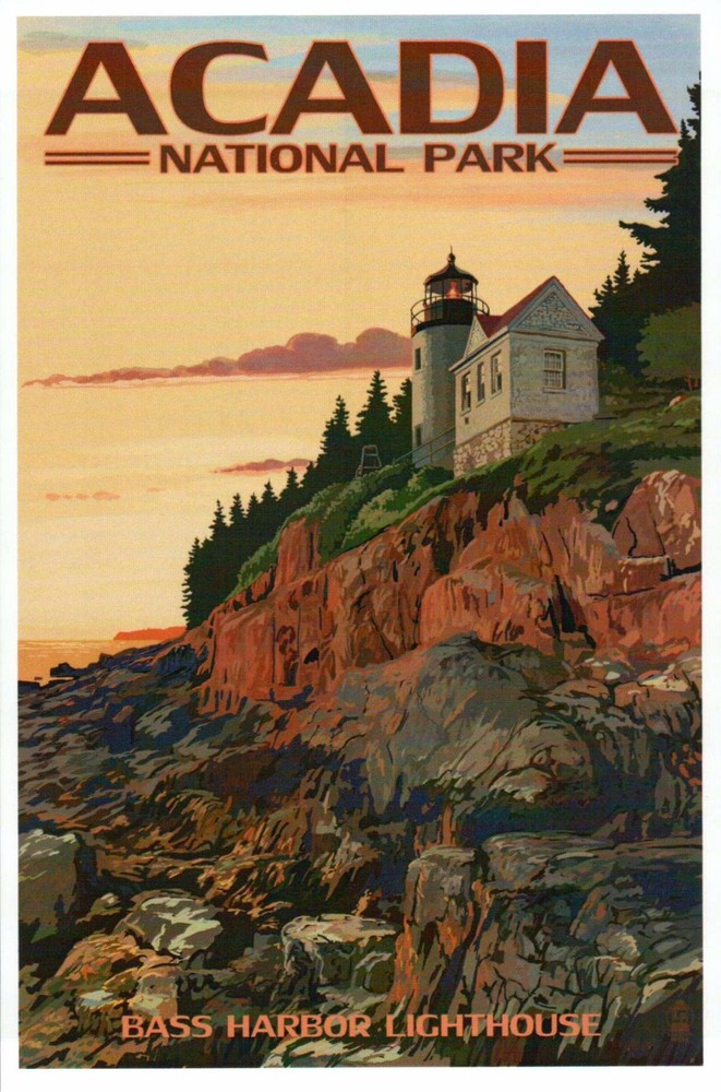 Bass Harbor Lighthouse, Acadia National Park, Maine, ME Light -- Modern Postcard-image