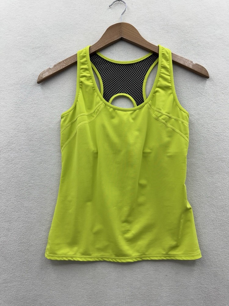 Fox Racing Women's Medium Green Tank Top Black Logo Built In Bra