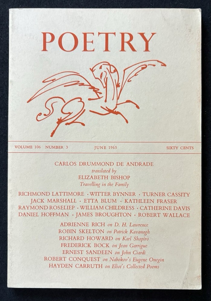 Poetry Magazine June 1965 Adrienne Rich Hayden Carruth James Broughton SC
