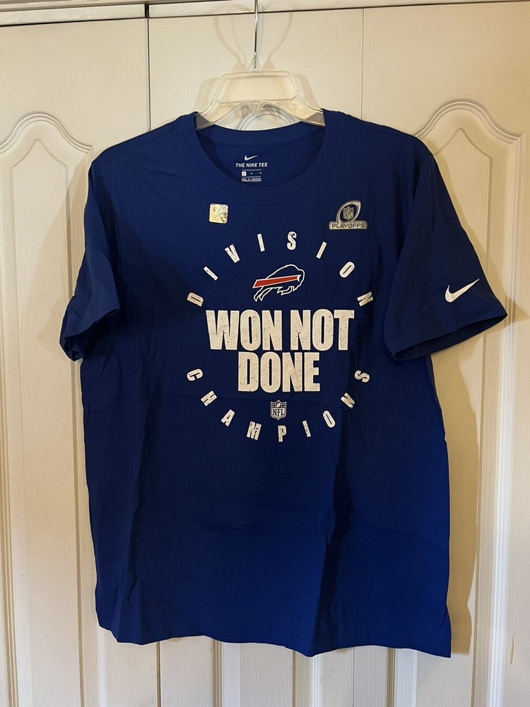 Buffalo Bills NFL Nike AFC East Champs Won Not Done T-Shirt Blue Large