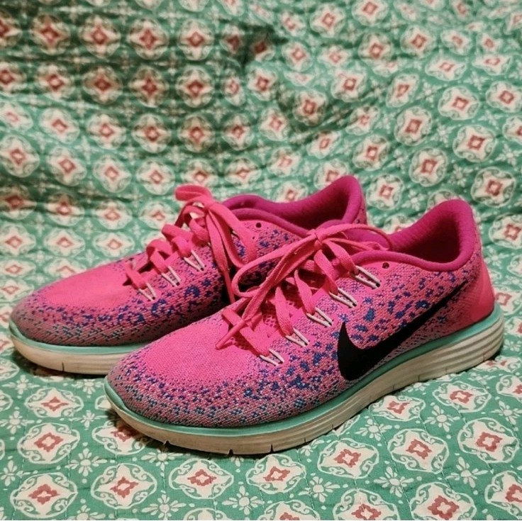 Womens Nike Natural Running Shoes Pink And Blue Size 6