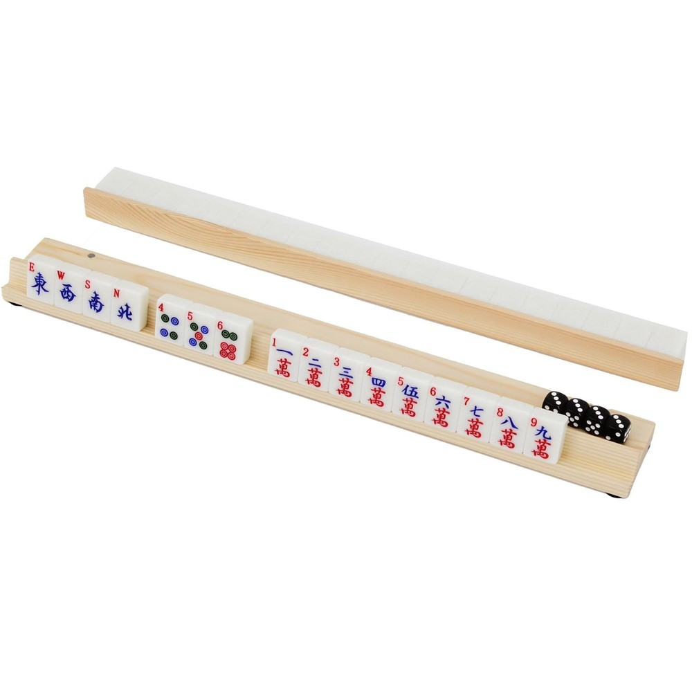 19-Inch Wooden Mahjong Tile Racks, Set of 4 with Pushers Magnetic Attachments