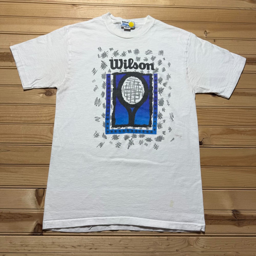 Vintage 90s Wilson Tennis Sports Single Stitch Graphic Promo T-Shirt Men's Small