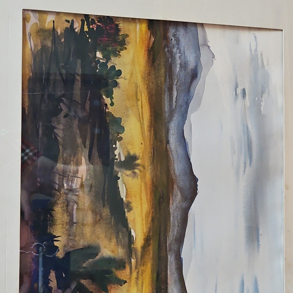 Abstract Landscape Nature Painting, Framed Single Piece Wall Art