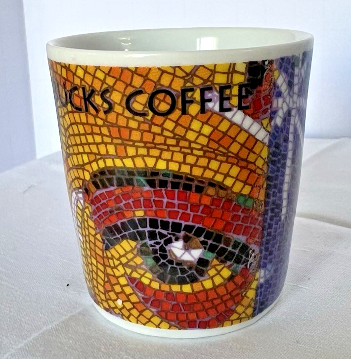 1998 Starbucks Espresso Mini Mosaic Eye Cup 3 Inches Tall Collectible