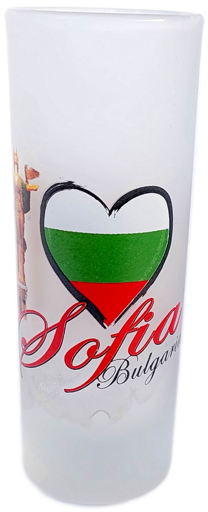 New Matt Shot Glass souvenir Tequila i love Sofia Bulgaria  Nevsky Cathedral 4