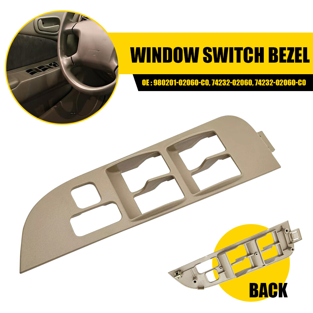 98-02 Toyota Corolla Beige Driver Side Window Switch Trim Bezel Plate