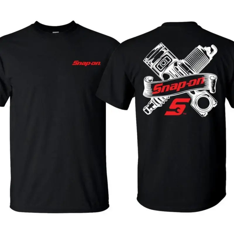 Mechanic's Engine Parts Pattern T-Shirt, Suitable for Daily and Outdoor