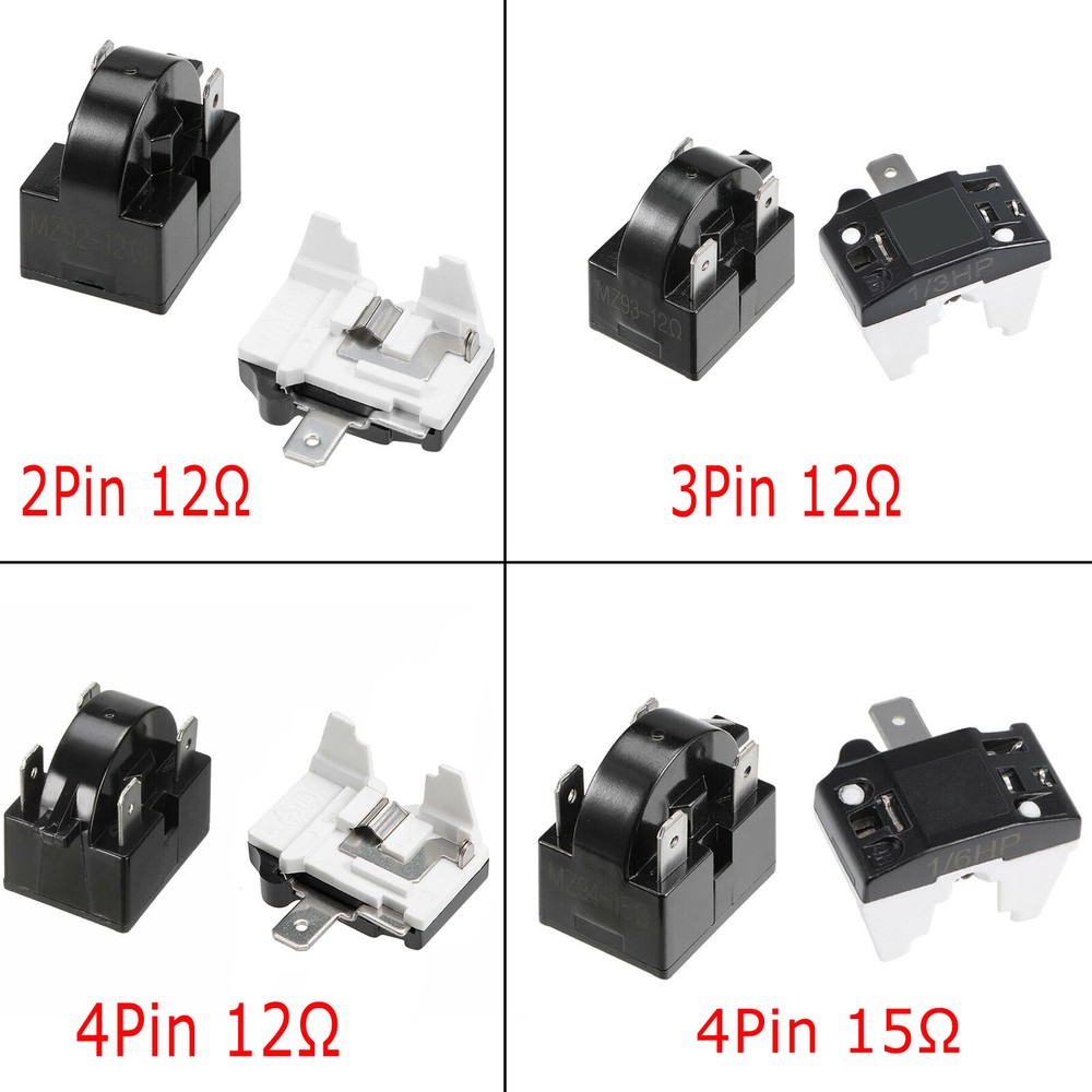 Refrigerators PTC Starter Relay & Compressor Overload Protector Parts Accessory#