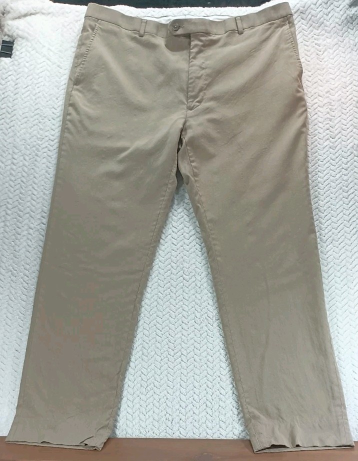 Kenneth Cole Pants Men's 40x31.5 Brown Wool Flat Front Smart Casual