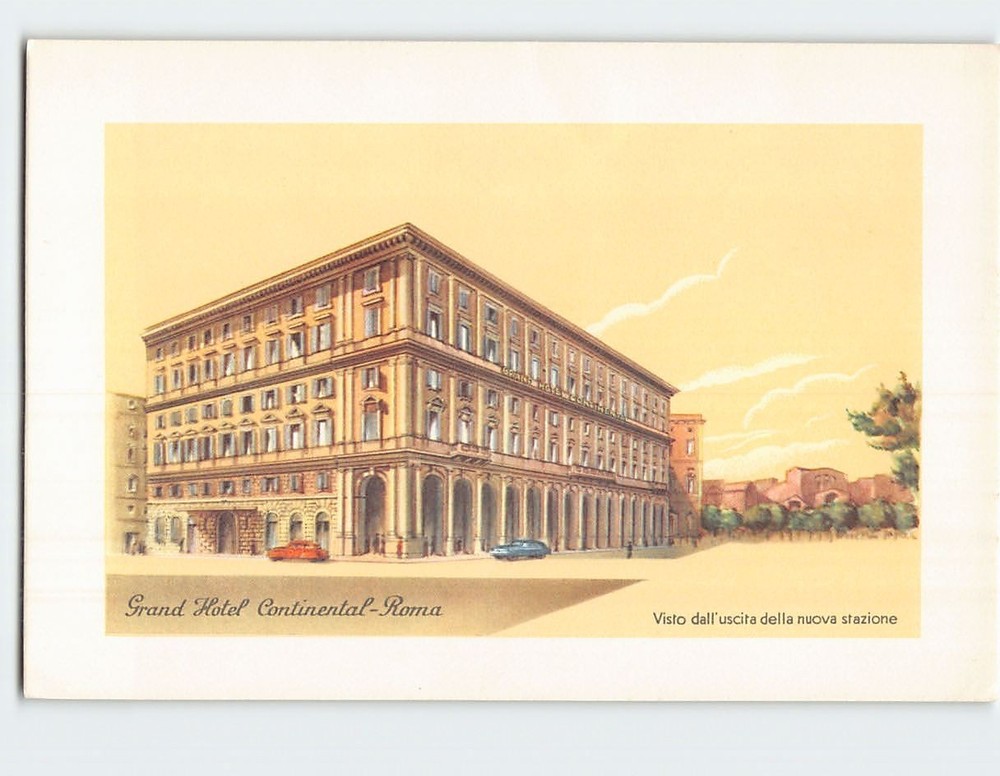 Postcard Grand Hotel Continental Rome Italy