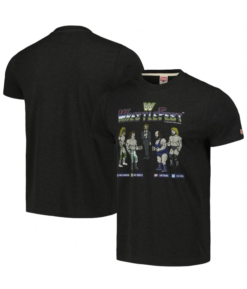Homage WrestleFest Retro Logo T-Shirt - Heather Charcoal WWE SIZE SMALL NWT