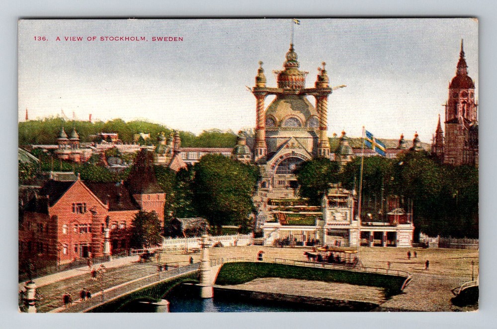 Sweden- Stockholm City View Standard Souvenir Old Postal Card Vintage Postcard