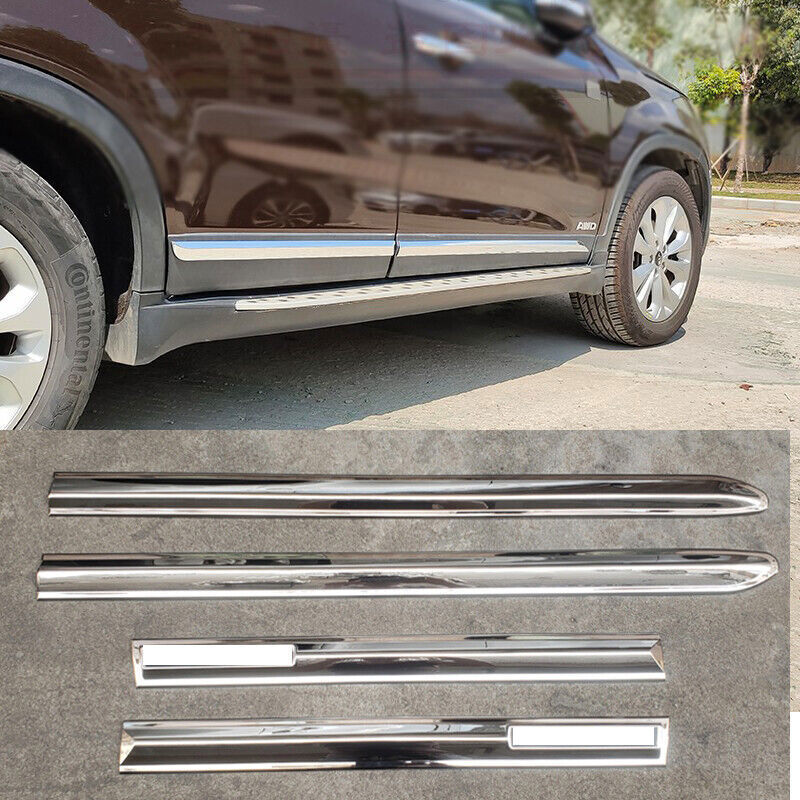 For Kia Sorento 2010-2015 ABS Chrome Door Body Skirts Trim Panel Moulding Cover
