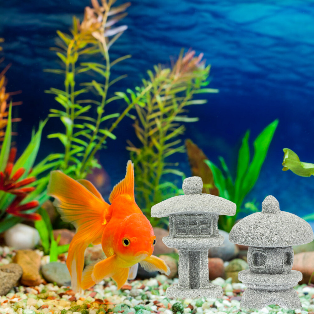 4 Pcs Temple Bonsai Tree Mini Pagoda Garden Statue Lighthouse Outdoor Decor