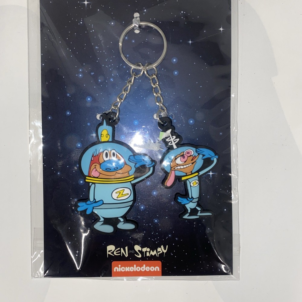 Loot Crate Enamel Pin Space Ren And Stimpy Keychain NIP