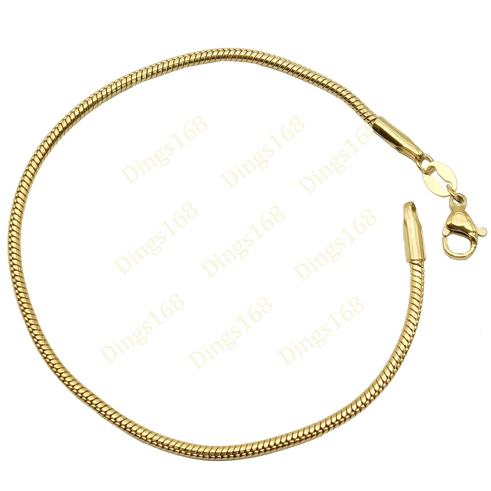 18K Yellow Gold Filled Snake Chain Bracelet or Anklet 6 Inch 2mm