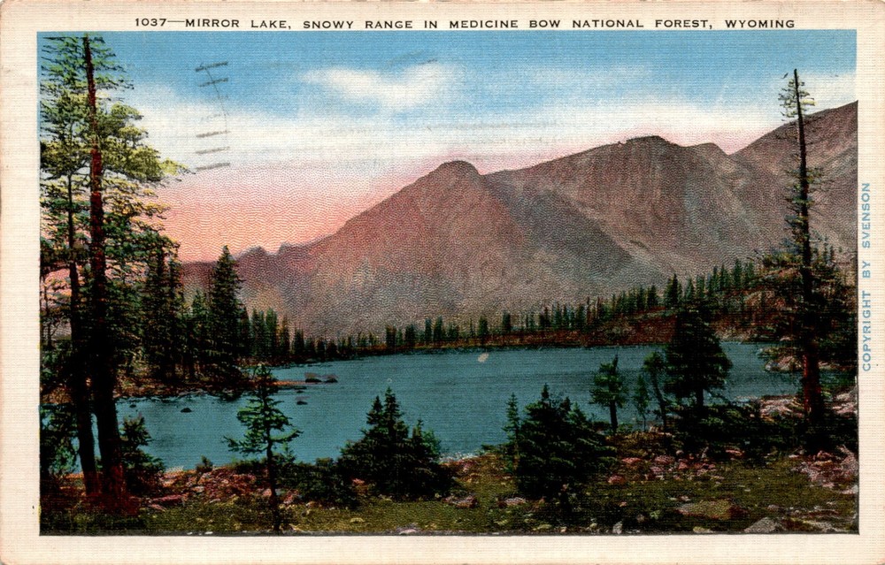 Mirror Lake, Snowy Range, Medicine Bow National Forest, Wyoming, Postcard