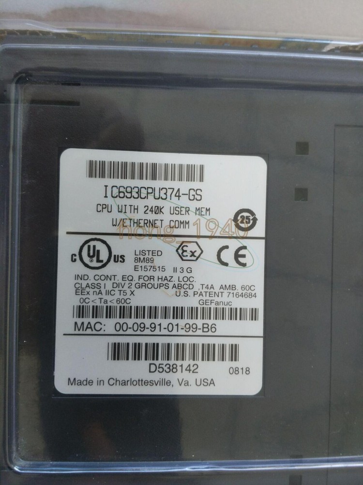 One New Ge Fanuc Plc Module Ic693Cpu374-Gs Ic693Cpu374Gs