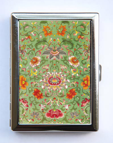 Ornate Floral Pattern #10 Cigarette Case id case Business Card Holder flowers