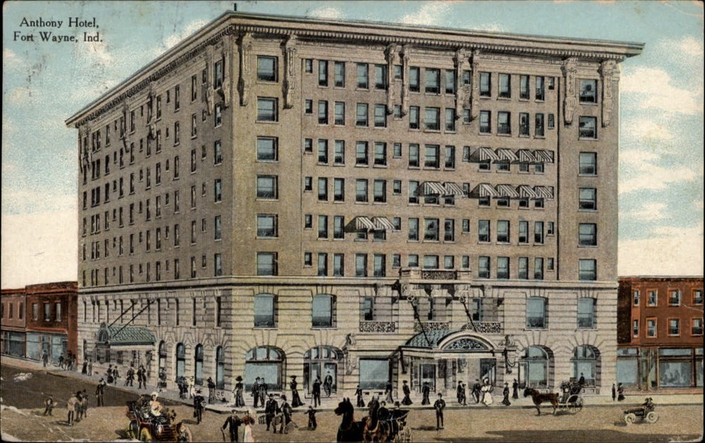 Anthony Hotel Fort Wayne Indiana antique car ~ 1910 Peter Williams Lima Ohio
