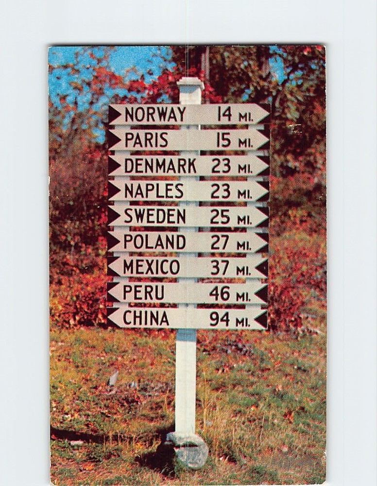 Postcard Sign Post in Maine USA