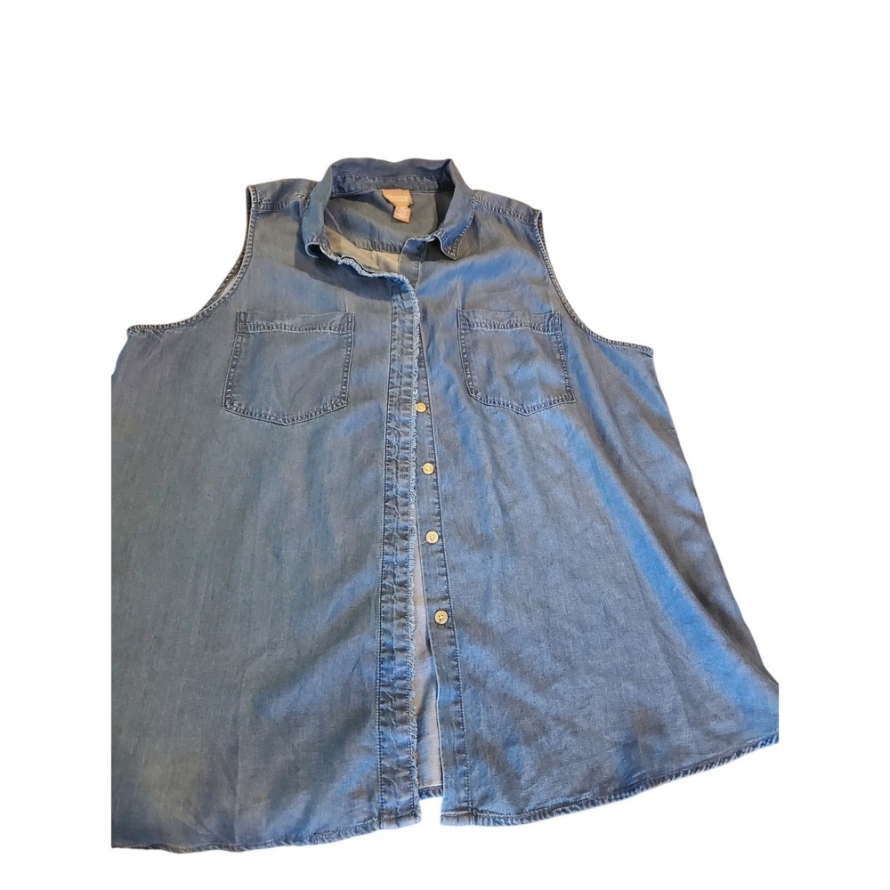 Chicos Lyocell chambray jean top size 3/ XL