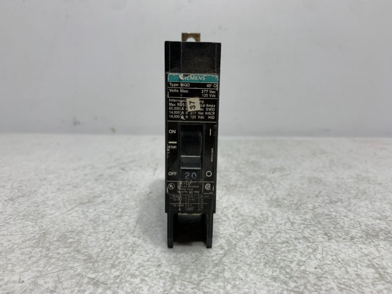Siemens BQD120 Circuit Breaker 20A 277VAC 1-Pole