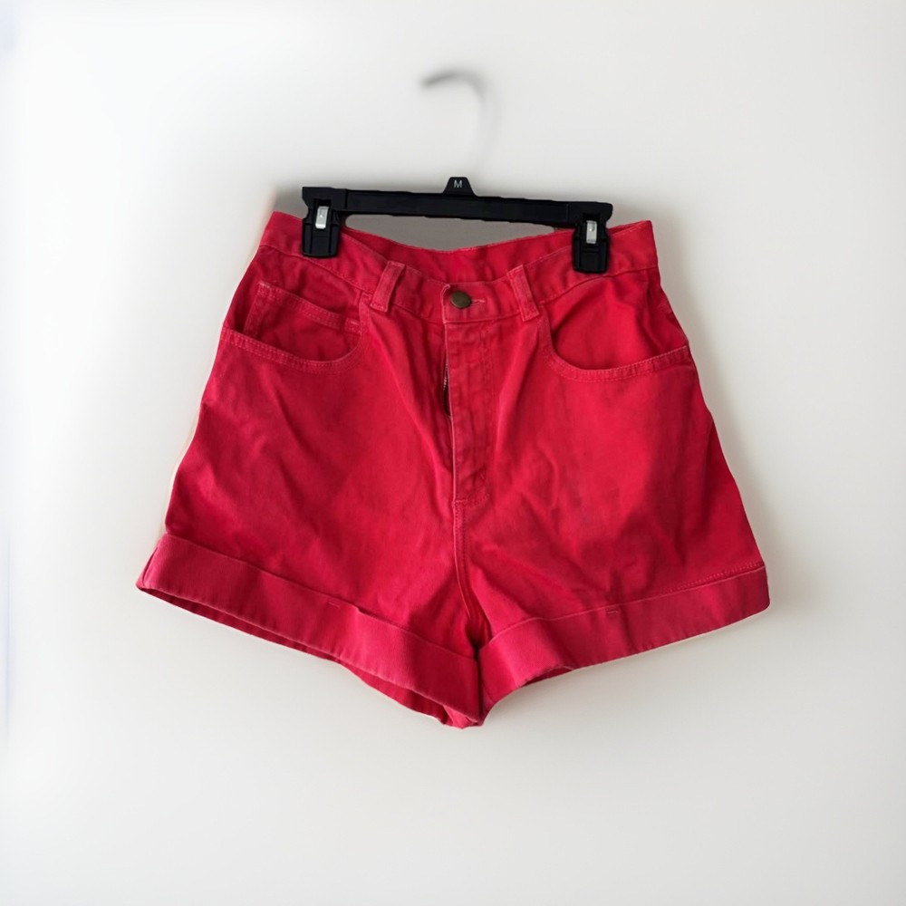 Red American Apparel Women's High Rise Bermuda Denim Shorts size 26/27