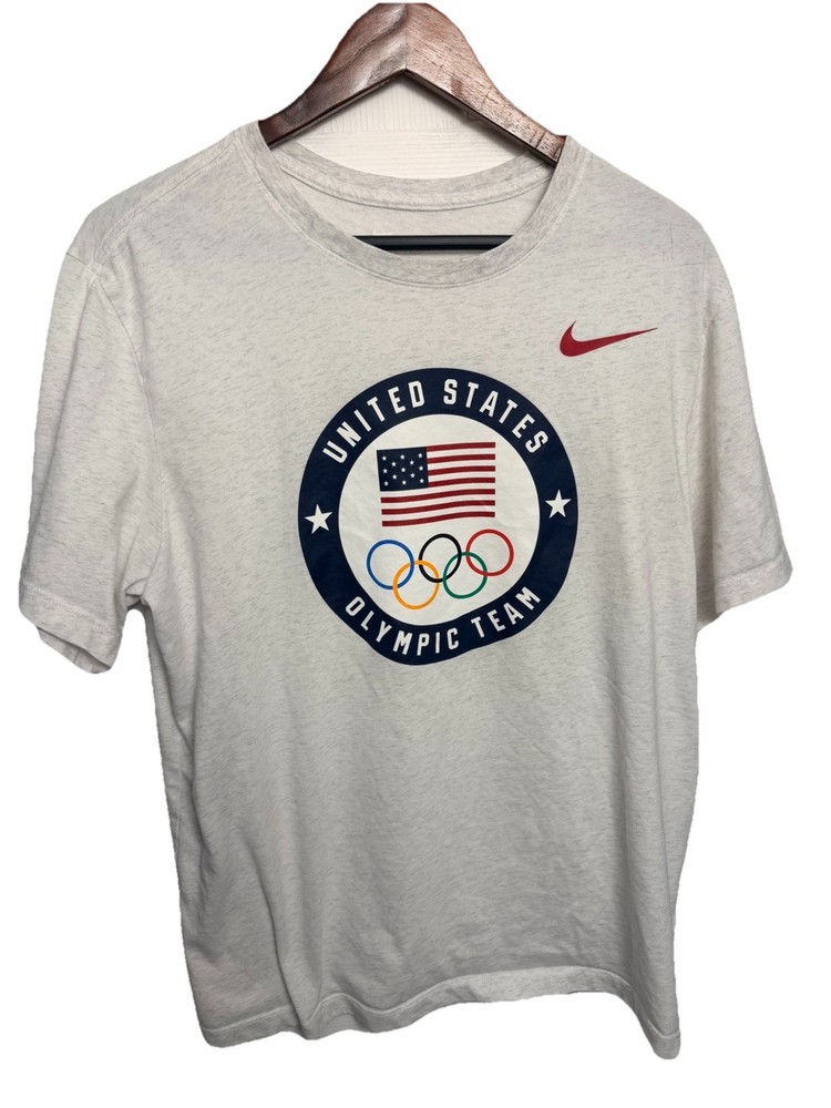 Nike Team USA Olympic Dri-FIT T-Shirt Men’s Large White Graphic