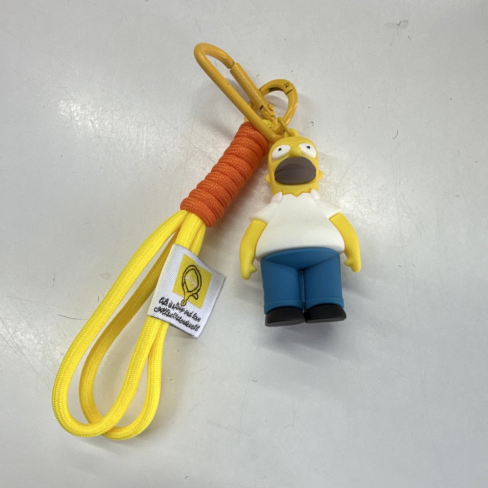 Homer Simpson Plastic Detachable Keyring Keychain Yellow Cartoon Character