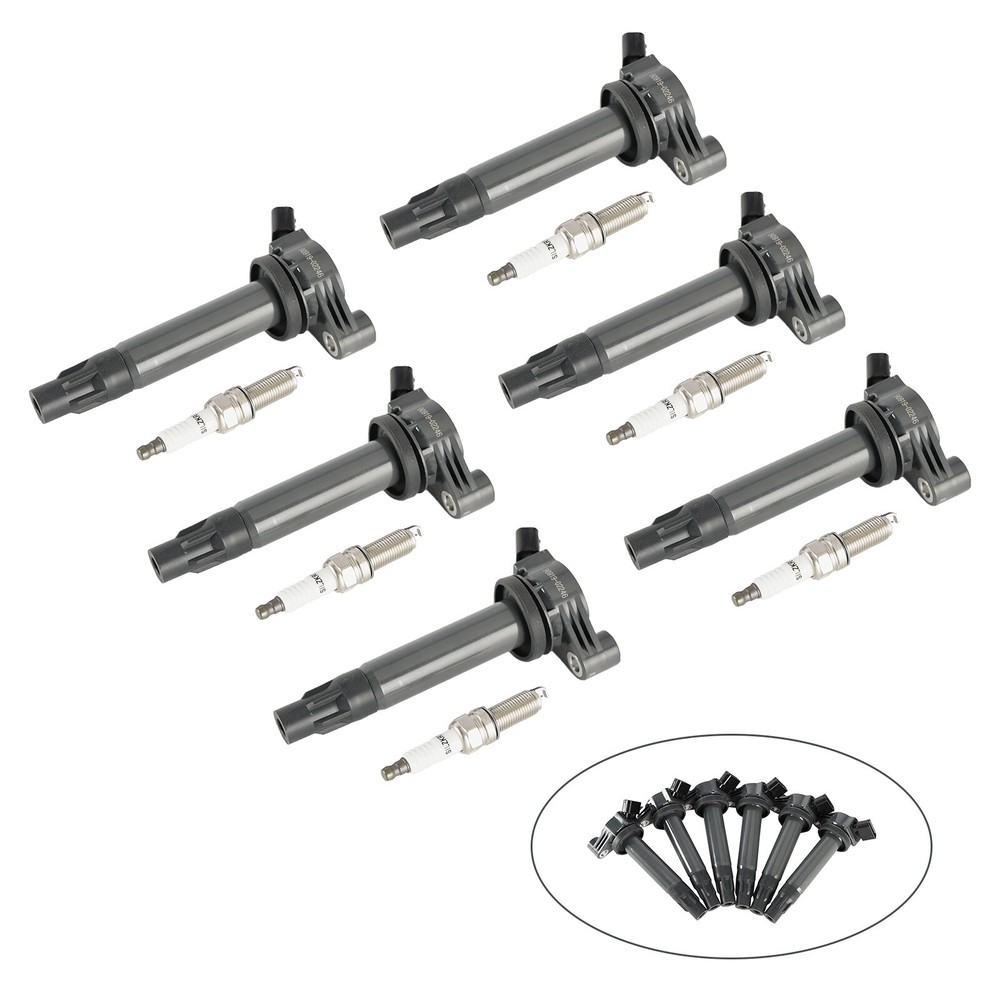 6 Ignition Coils & Spark Plugs UF506 for 2004-2008 Toyota Solara Sienna