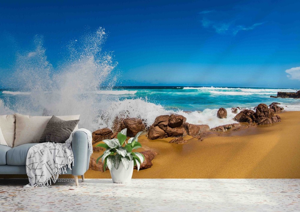 3D Sky Beach Ocean Landscape Wall Murals Wallpaper Murals Wall Sticker