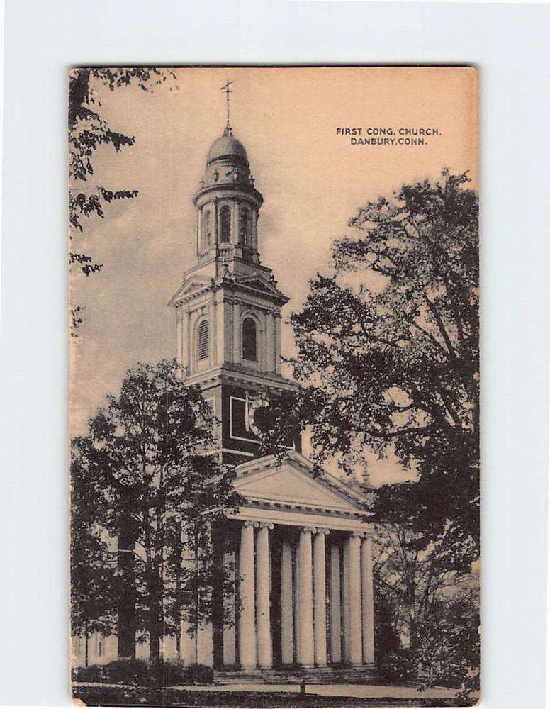 Postcard First Congregational Church Danbury Connecticut USA