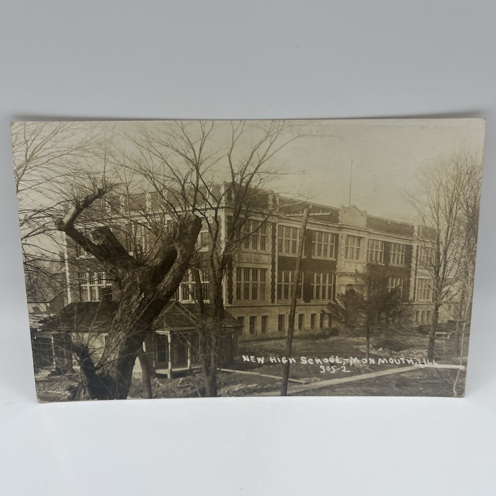 New High School, Monmouth Illinois RPPC Postcard