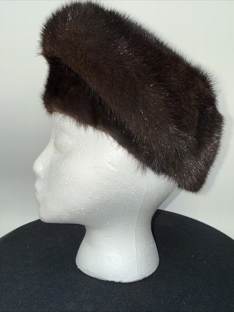 Vintage Mink Fur Hat Bergdorf Goodman Plaza NY 50s 60s Elegant Luxury