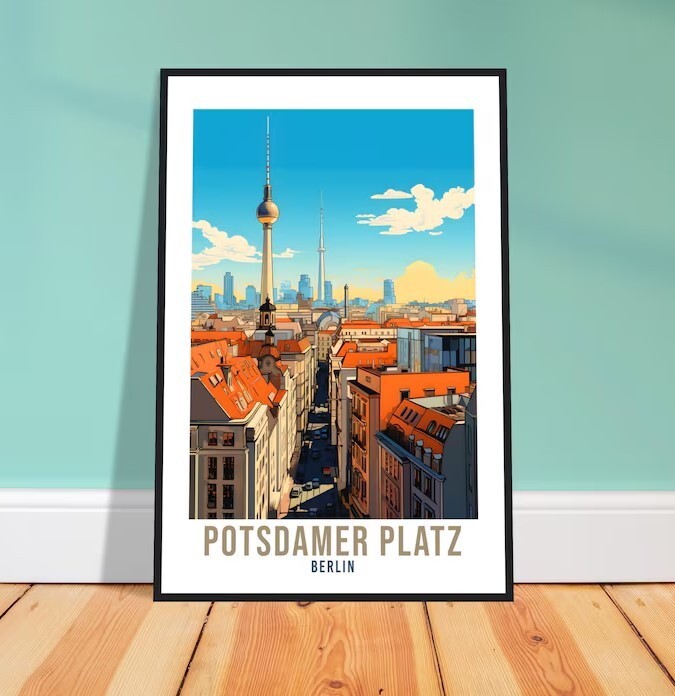 Berlin Travel Print Germany Postdamer Platz Travel Poster