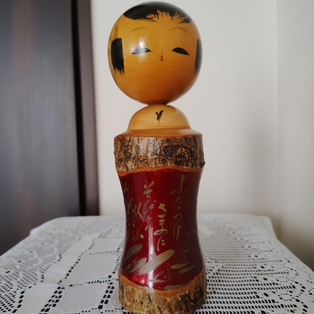 Uenoyama Onsen Creative Kokeshi Rustic Wooden Doll 20cm Vintage Natural Wood