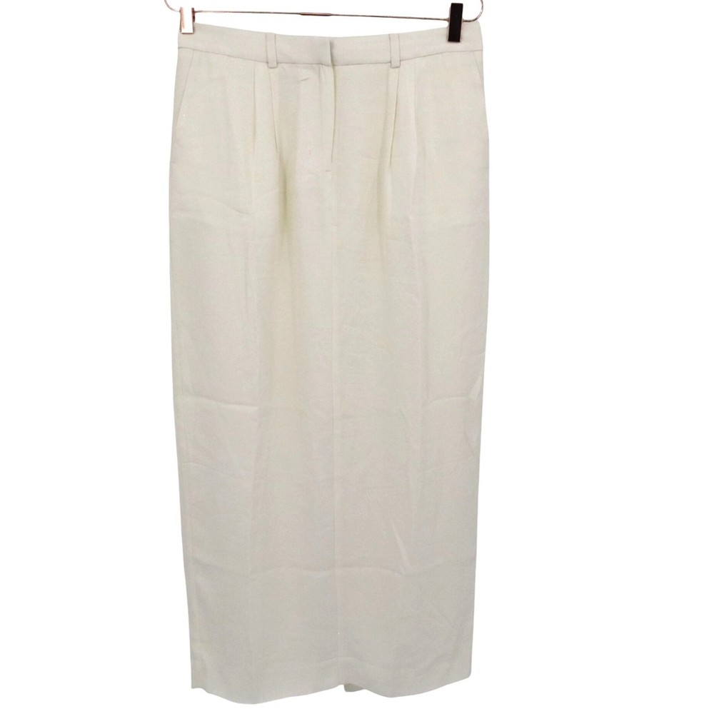 J. Crew Trouser Maxi Skirt Womens 6 Ivory Career Classic Elegant Polished NWOT