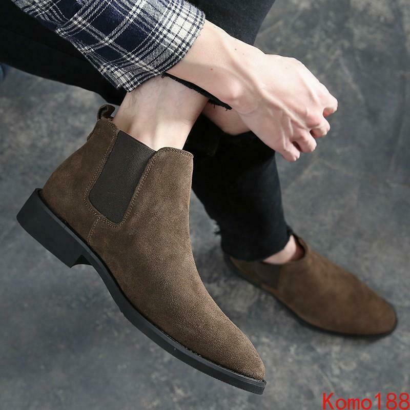 British Men's Suede Chelsea Ankle Boots for Winter & Autumn Casual Wear  