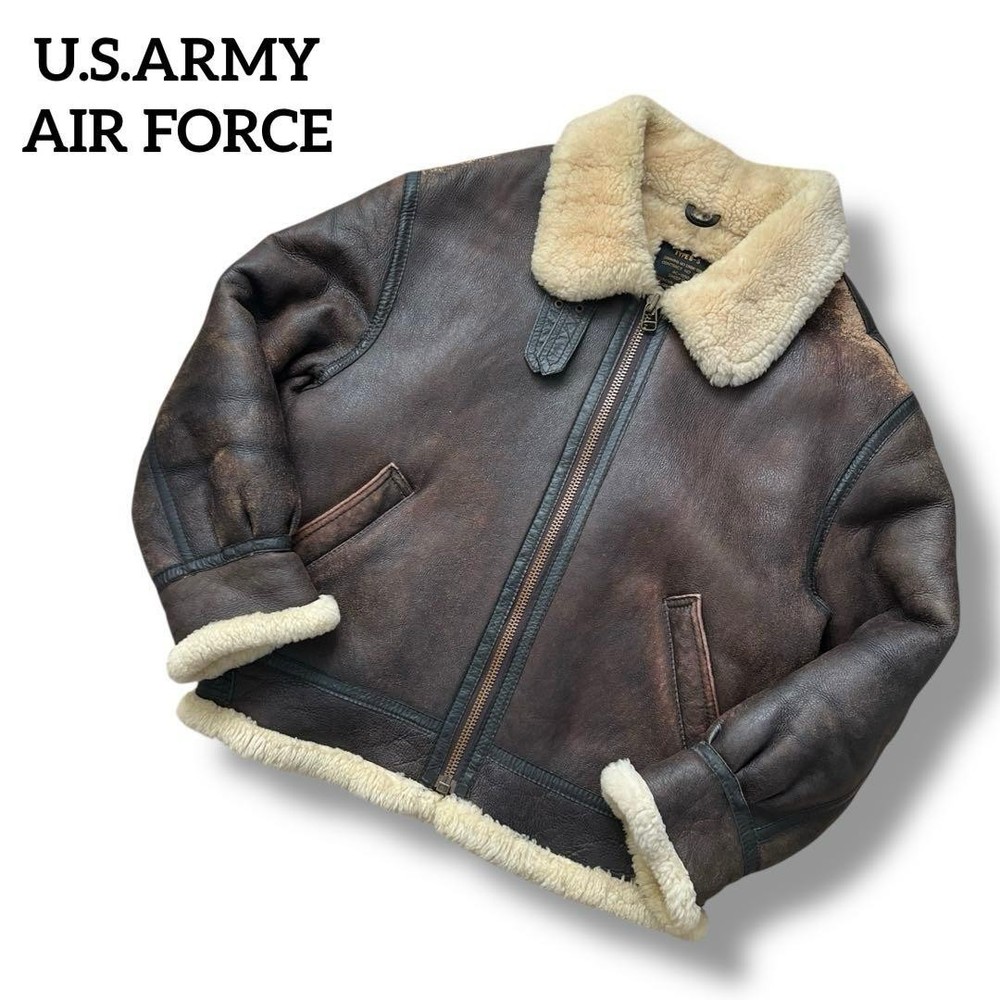 US Army Air Force B-3 Shearling Flight Jacket Sheepskin Used