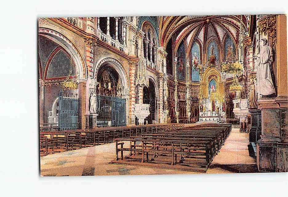 Postcard Interior De La Basilica Montserrat Spain