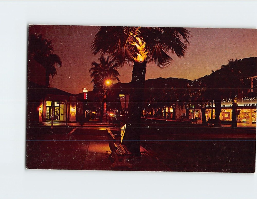 Postcard Palm Canyon Drive at Night Palm Springs California USA