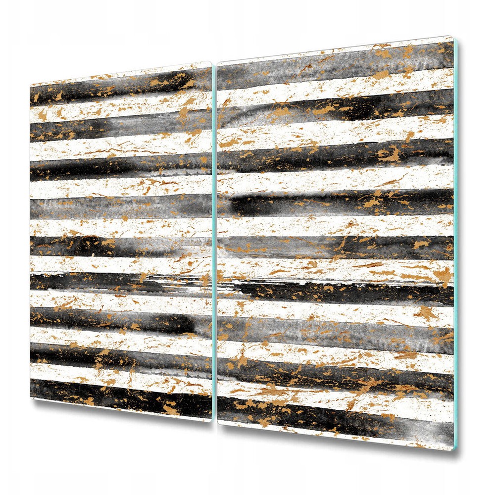 Glass Kitchen Chopping Serving Board Grunge Striped Stains Watercolour 2x30x52