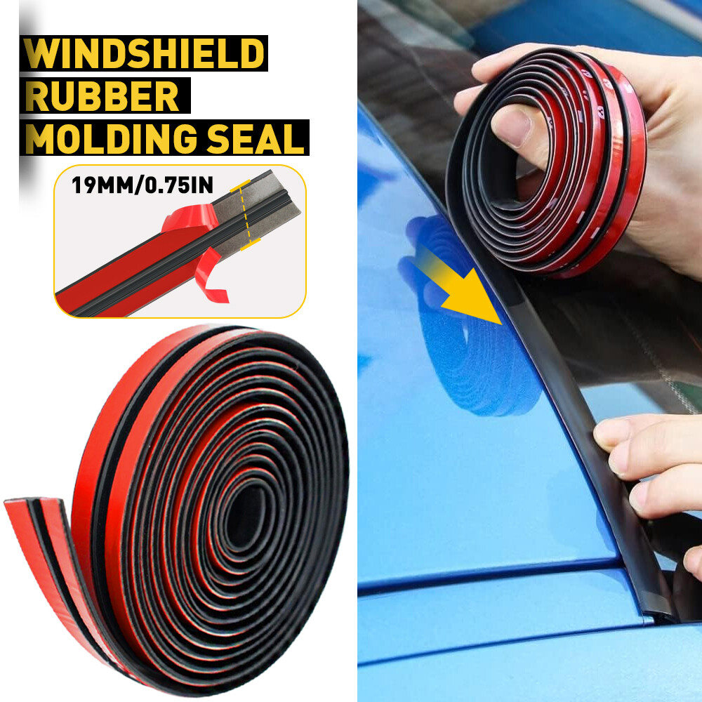 2set 4M Car Windshield Roof Seal Noise Insulation Rubber Strip Sticker Accessori