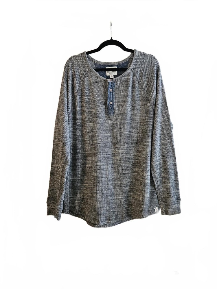 Lucky Brand Men's XL Gray Long Sleeve Thermal Henley Pullover Shirt