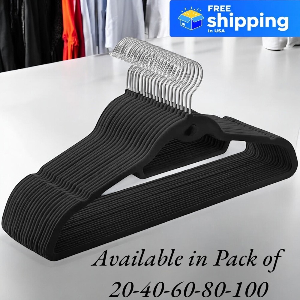 Premium Non-Slip Velvet Clothes Hangers 20/40/60/80/100 Pack