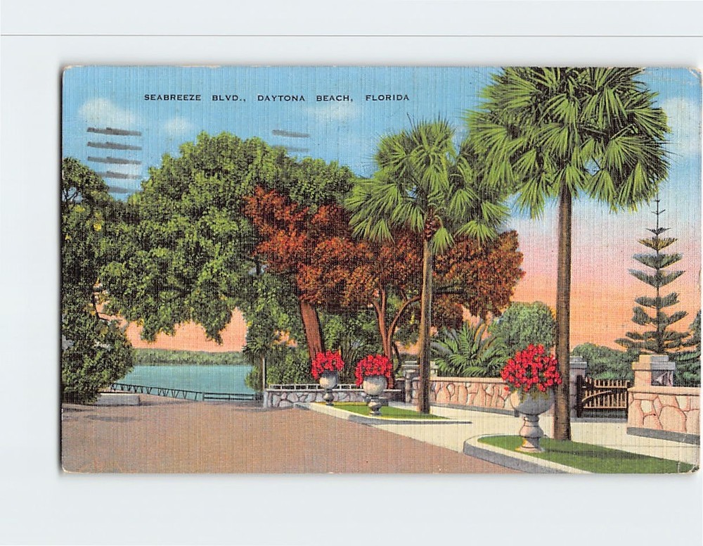 Postcard Seabreeze Boulevard Daytona Beach Florida USA