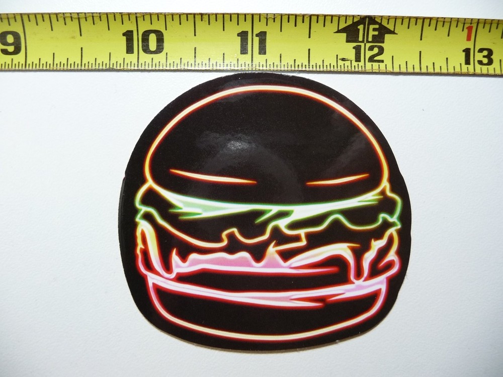 Vegan Sandwich Neon Sticker Decal Colorful Funny Design